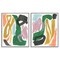 Stupell Industries Funky Abstract Squiggles 2pc Framed Giclee Wall Art Set Design by June Erica Vess
